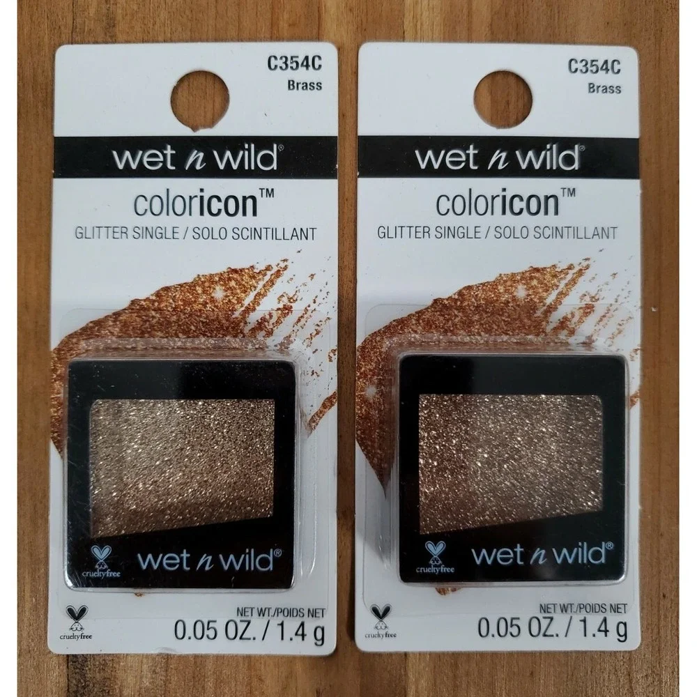Lot of 2 Wet n Wild BRASS Coloricon Glitter Single Infused with Vitamin E